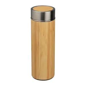 Acél termosz bambusz bevonattal, 350 ml